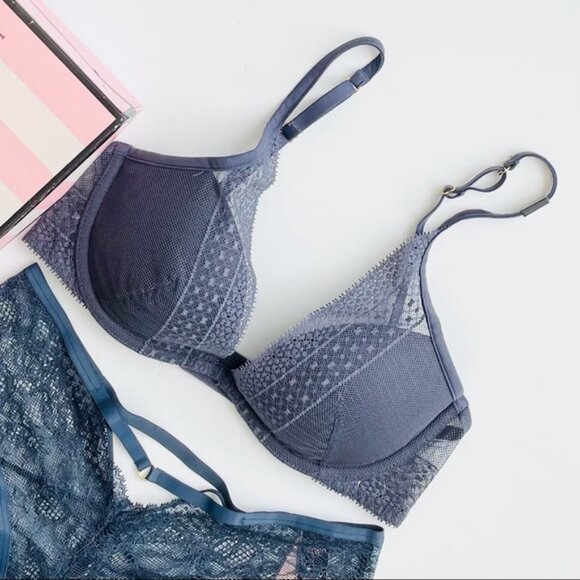 32D XS Victoria’s Secret blue bra set - Picture 3 of 7